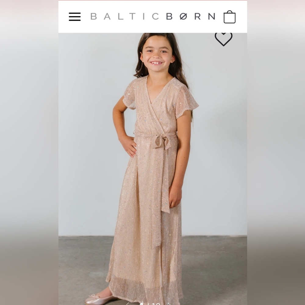 Junior Bridesmaid Dress (Baltic Born Grace Sparkle) Champagne 14-16 (Y)